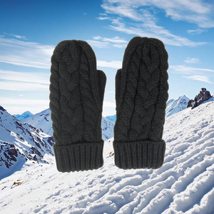 Mitaines Jacquard Mitaines Pas Cher Noir Logo Personnalisé <span class=keywords><strong>Hiver</strong></span> Femmes pour Gants Extérieurs Mitaines - Product Image 4