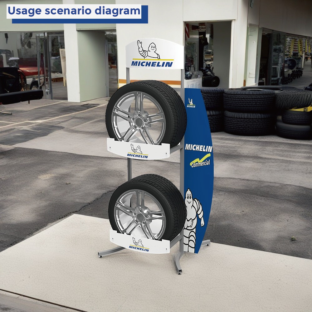 Apache High Quality Car Wheel Rims Metal Display Racks for Automotive Stores, Tire Service Centers and Garage Showrooms — view 4