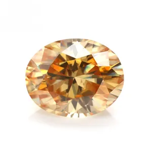 6.5mm pietra grezza gemme ovali GRA VVS 1 carato Champagne D colore sciolto Moissanite pietra