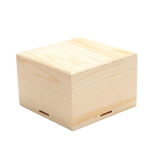 Wooden Storage Box Rectangle Pine Color Covered For Home Kitchen Living <b>Room</b> Use - Product Image 5