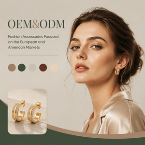 ต่างหูห่วงแบบ C ชุบทองเหลืองประดับเพชรซิร์คอนไมโครเพฟ รับผลิตแบบ OEM ODM ขายส่งเครื่องประดับหรูหราสำหรับผู้หญิง - Product Image 1