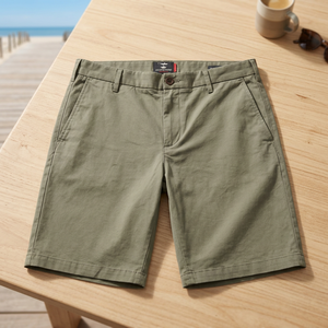 Shorts d'été décontractés en velours côtelé pour hommes, vente chaude, sur mesure, couleur unie, vintage, olive, Spandex/Polyester, directement du fabricant - Product Image 3
