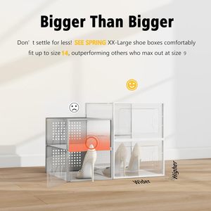 Large Size 9 Clear Rectangle PP Plastic Stackable Modern Eco-Friendly <b>Shoe</b> <b>Storage</b> Box Organizer Closet Foldable <b>Shoe</b> Rack - Product Image 2