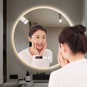Miroir LED rond suspendu au mur dans la chambre à coucher de la salle de bain - Product Image 4