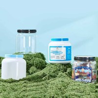Vente en gros de boîtes en plastique PET à large ouverture pour aliments pour animaux de compagnie, lait en poudre, noisettes, graines de melon, fruits à coque, avec couvercle hermétique