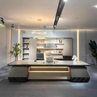Bureau de direction moderne de luxe, grand mobilier de bureau en bois pour villa, patron/manager, design ergonomique, écologique, montage facile