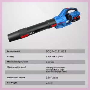 Souffleur de feuilles industriel haute puissance sans balais DCQF40171, batterie lithium rechargeable 6.0Ah pour la construction et la gestion des poussières - Product Image 2