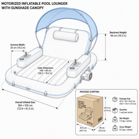 Umweltfreundliches PVC-Schlauchboot für Kinder mit Eingebautem Antriebsmotor Faltbares Design für Außenpools mit Überdachung
