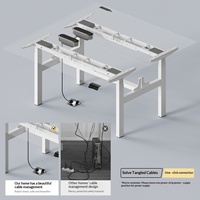 Bureau debout électrique commercial réglable en hauteur pour deux employés – Table élévatrice moderne pour le travail de bureau