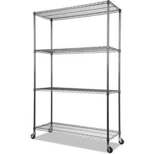 Étagère métallique Alera 48'' x 18'' x 72'' avec roulettes, noir anthracite, solution de rangement complète - Product Image 2