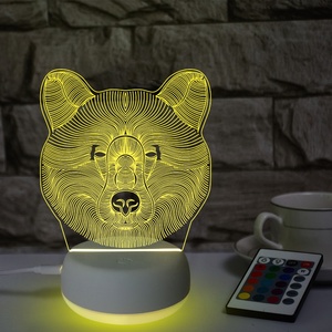 Lampara de ninos, lampe d'illusion 3D avec télécommande, lampe colorée alimentée par USB, cadeaux créatifs pour <span class=keywords><strong>la</strong></span> décoration intérieure - Product Image 2