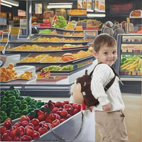 Sac à dos scolaire pour enfants en polyester avec fermeture éclair, motif animal en peluche de dessin animé, petit format, anti-perte