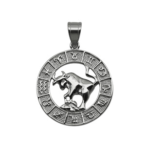 Collar de Moda con Colgante Hueco de Acero Inoxidable Estilo Vintage con Signos del Zodiaco en Relieve <span class=keywords><strong>y</strong></span> Cadena de Bambú para Parejas - Product Image 5