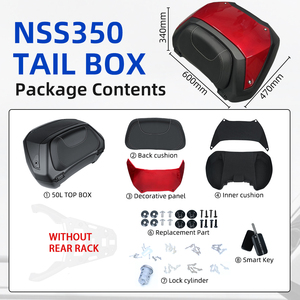 Boîtes de rangement arrière SPD pour <span class=keywords><strong>moto</strong></span> Honda NSS350, coffre arrière de 50 L, grande capacité, verrouillable, en PP, installation sans perçage - Product Image 3