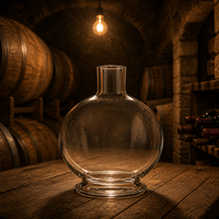 Carafe à vin en verre globulaire avec base à disque étagé, carafe en cristal sans plomb, style apothicaire, pichet à col court pour bar à domicile
