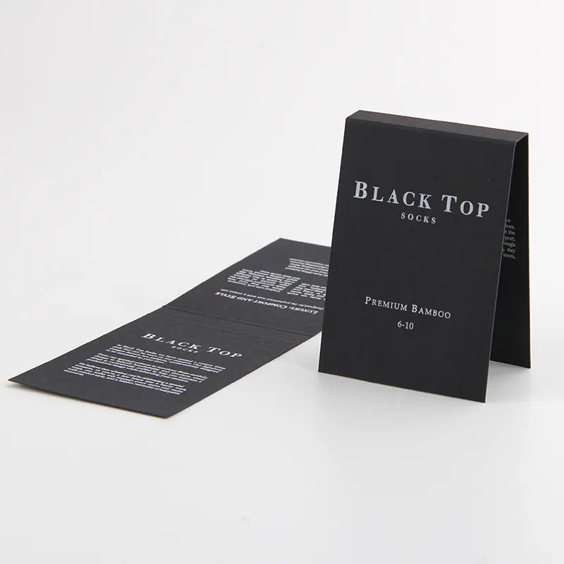 Custom design black cardboard paper socks display packaging header cards
