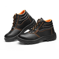 Botas de Trabajo Protectoras de Seguridad para Hombre con Puntera y Placa de Acero de Cuero/PU en Stock