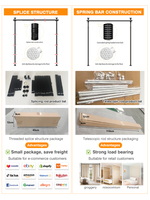 ARODDY Cloison Murale Métallique Robuste à Tension, Séparateur de Pièce Portable, Support de Tringle à Rideaux Sans Perçage