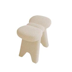 Taburete de Maquillaje Color Crema, Silla de Maquillaje Moderna y Minimalista, Base de Madera Sólida para Uso en el Dormitorio o Tocador - Product Image 5