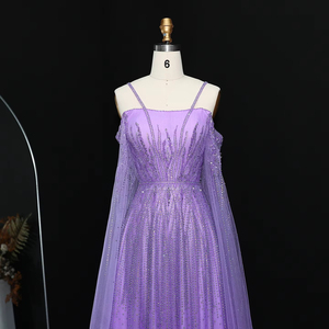 Vestido <span class=keywords><strong>de</strong></span> Noche Morado Jancember XD024 con Tirantes Finos, Vestido <span class=keywords><strong>de</strong></span> Gala con Cuentas, Corte en A, Vestido <span class=keywords><strong>de</strong></span> <span class=keywords><strong>Fiesta</strong></span> <span class=keywords><strong>de</strong></span> Cuento <span class=keywords><strong>de</strong></span> Hadas - Product Image 3