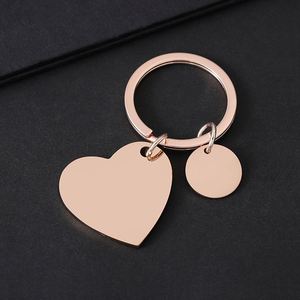 Vente Flash : Porte-clés personnalisés en acier inoxydable en forme de cœur avec petit anneau - Product Image 4