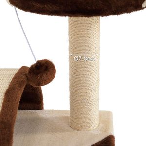 Phong Cách Cổ Điển Nhỏ Màu Nâu Trong Nhà Mèo Tree & Scratcher Gỗ Và Giấy Chấ<span class=keywords><strong>t</strong></span> Liệu Cho Mèo Thoải Mái & Chơi Đóng Gói Trong Thùng Carton - Product Image 5