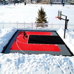 Campo da Basket Rimovibile per Bambini 30x30 Piedi, Copertura per Campo da Basket Interno ed Esterno, Piastrelle in Legno per Campo da Basket - Product Image 2