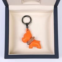 Porte-clés Bouledogue Français Adorable en Cuir PU, Pendentif Chien pour Femmes et Filles, Accessoire de Décoration pour Sac et Voiture, Cadeau Créatif