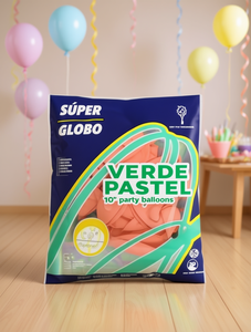 Palloncini in lattice Super Globo Verde Pastello da 10 pollici per feste di compleanno per bambini - Product Image 2