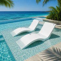 Chaise longue de plage extérieure en plastique et fibre de verre (FRP) à prix d'usine pour jardin, piscine et hôtel