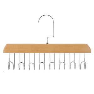 Cintres en bois à huit crochets, rectangulaires, brillants, pour l'organisation des vêtements dans la garde-robe - Product Image 5
