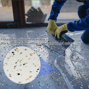 LSY Black/White/<b>Light</b> Yellow/<b>Light</b> Gray Epoxy Floor FlakesFloor Coatings for <b>Garage</b> Wall Interior and Exterior House Paint - Product Image 4