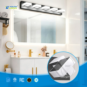 ETL Moderne LED Innen-Badezimmerleuchte 5-Flammig 30 Zoll 25W Spiegelwandleuchte Dimmbar Weiß IP44 Badezimmerlampe CRI 80 Schminkleuchte - Product Image 1