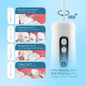 Irrigateur buccal portable sans fil rechargeable étanche avec 4 embouts 2 modes pour les <span class=keywords><strong>gencives</strong></span> <span class=keywords><strong>sensibles</strong></span> - Product Image 2