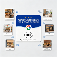 Support de table en acrylique 12 cm pour carte de commentaires Google, compatible NFC215, carte RFID passive haute fréquence 13,56 MHz, QR, OEM/ODM personnalisé
