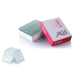 50 unids/caja portaobjetos de microscopio de Laboratorio 1mm-1,2mm portaobjetos de vidrio grueso con bordes de suelo de vidrio transparente - Product Image 2