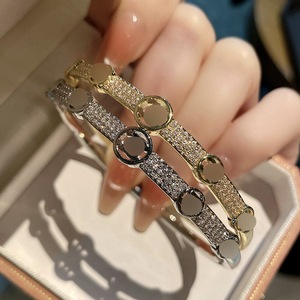 H-Shaped Zircon <b>Bracelet</b> 18K Gold Plated Micro Insert <b>Copper</b> Jewelry Gift For Women Winter 2024 Yiwu Origin - Product Image 1