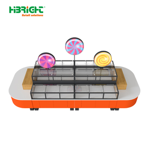 Étagère de présentation de bonbons pour supermarché personnalisée avec boîte lumineuse LED et compartiments en acrylique pour magasin de détail - Product Image 5