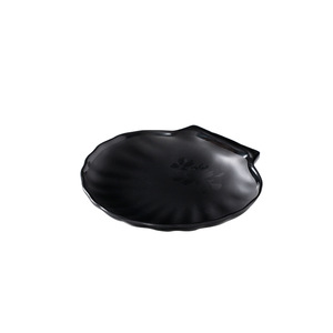 Assiette à accompagnement en mélamine imitation porcelaine noire, plat créatif de forme irrégulière, assiette en plastique pour hot pot, spécial restaurant - Product Image 3