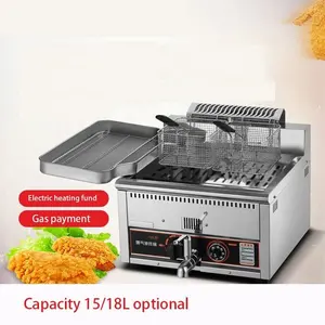 Gas fryer automatic thermostat temperature control deep fryer machine commercial using