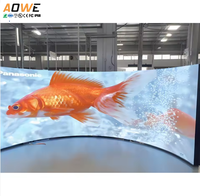 Écran d'affichage vidéo LED incurvé flexible d'intérieur en gros P1.5 1.56mm 1.8mm pour musée d'art