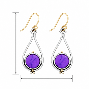 Orecchini floreali viola, gioielli retrò da donna per tutti i giorni, idee regalo - Product Image 5