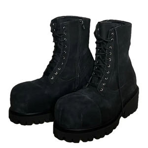 Botas de Trabajo Personalizadas Unisex con Cordones, Punta Redonda, Antideslizantes, Suela Gruesa y Plataforma, con Cierre de Cremallera - Product Image 1