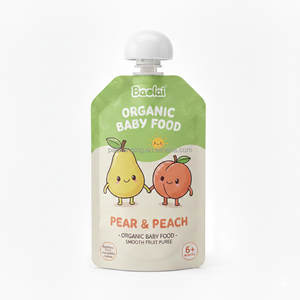 Pochette à bec verseur personnalisée pour purée alimentaire avec bouchon <span class=keywords><strong>anti</strong></span>-suffocation, sachet souple pour ketchup tomate, aliments pour bébés et enfants - Product Image 4