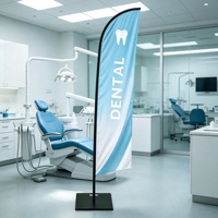 Drapeau publicitaire personnalisé en forme de lame avec base pour la publicité d'entreprise en extérieur
