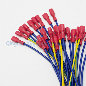 उल प्रमाणित कस्टम फोर्क टर्मिनल वायर हार्नेस, ब्लू/पीले-हरे/लाल पूर्व-कुरकुड लीड तार को ग्राउंडिंग के लिए इंसुलेटेड आस्तीन के साथ - Product Image 6