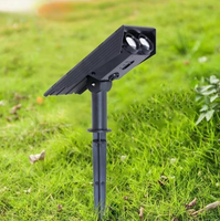 Projecteur solaire LED étanche pour drapeau de jardin, lumière chaude et brillante avec alimentation par panneau solaire
