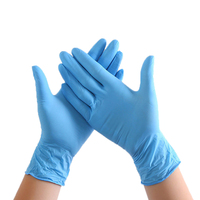 Gants en nitrile jetables Dipsi 9 pouces bleus texturés, entièrement sans latex, sans silicone, sans poudre, non stériles