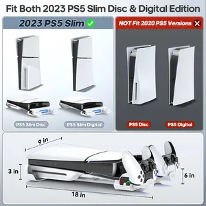 Base de Refrigeración Horizontal para Consola <span class=keywords><strong>PS5</strong></span> Slim, <span class=keywords><strong>Cargador</strong></span> de Controles para PlayStation 5 Slim Edición Disco y Digital - Product Image 2