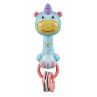 Jouet musical lumineux pour bébé, hochet à main apaisant, bâton de rythme et de dentition en forme de dessin animé